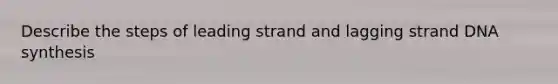 Describe the steps of leading strand and lagging strand DNA synthesis