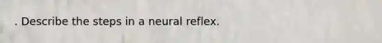 . Describe the steps in a neural reflex.