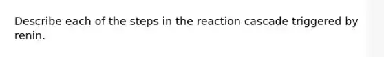 Describe each of the steps in the reaction cascade triggered by renin.