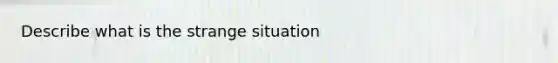 Describe what is the strange situation