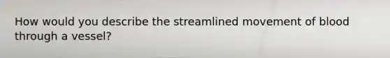 How would you describe the streamlined movement of blood through a vessel?