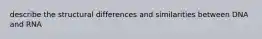 describe the structural differences and similarities between DNA and RNA