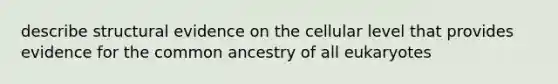 describe structural evidence on the cellular level that provides evidence for the common ancestry of all eukaryotes