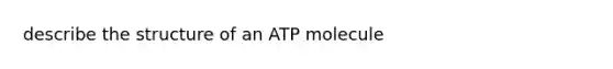 describe the structure of an ATP molecule