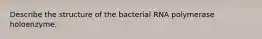 Describe the structure of the bacterial RNA polymerase holoenzyme.