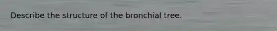 Describe the structure of the bronchial tree.