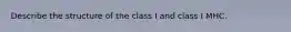 Describe the structure of the class I and class I MHC.