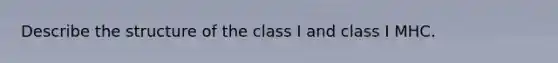 Describe the structure of the class I and class I MHC.