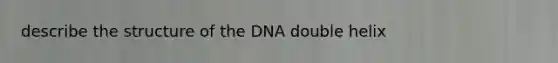 describe the structure of the DNA double helix