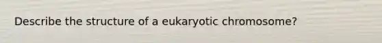 Describe the structure of a eukaryotic chromosome?