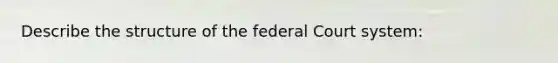 Describe the structure of the federal Court system: