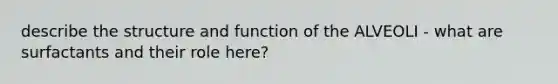 describe the structure and function of the ALVEOLI - what are surfactants and their role here?