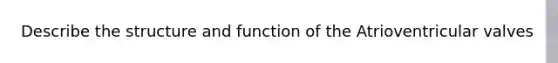 Describe the structure and function of the Atrioventricular valves