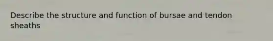 Describe the structure and function of bursae and tendon sheaths