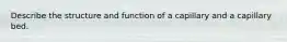 Describe the structure and function of a capillary and a capillary bed.