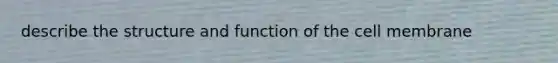 describe the structure and function of the cell membrane