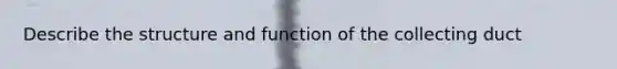 Describe the structure and function of the collecting duct