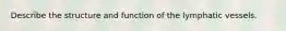 Describe the structure and function of the lymphatic vessels.