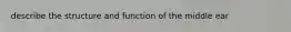 describe the structure and function of the middle ear