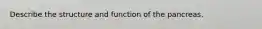 Describe the structure and function of the pancreas.