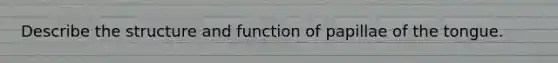 Describe the structure and function of papillae of the tongue.