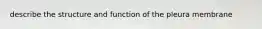 describe the structure and function of the pleura membrane