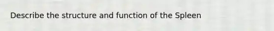 Describe the structure and function of the Spleen