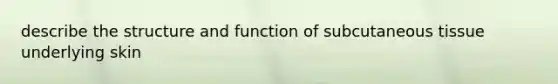 describe the structure and function of subcutaneous tissue underlying skin