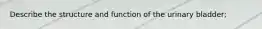 Describe the structure and function of the urinary bladder;