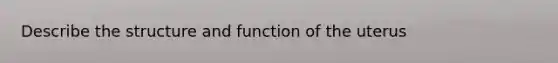 Describe the structure and function of the uterus