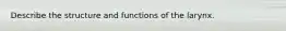 Describe the structure and functions of the larynx.