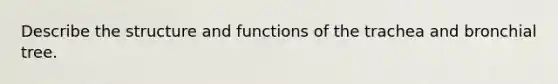 Describe the structure and functions of the trachea and bronchial tree.