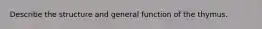 Describe the structure and general function of the thymus.