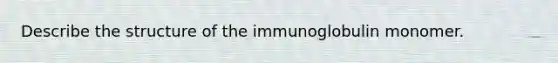 Describe the structure of the immunoglobulin monomer.