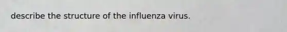 describe the structure of the influenza virus.