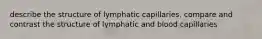 describe the structure of lymphatic capillaries. compare and contrast the structure of lymphatic and blood capillaries