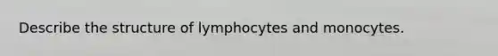 Describe the structure of lymphocytes and monocytes.