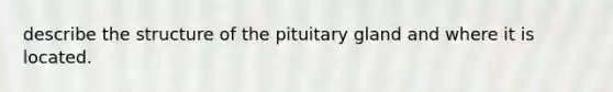 describe the structure of the pituitary gland and where it is located.