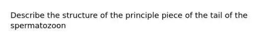 Describe the structure of the principle piece of the tail of the spermatozoon