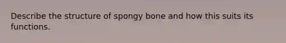 Describe the structure of spongy bone and how this suits its functions.