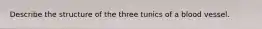 Describe the structure of the three tunics of a blood vessel.