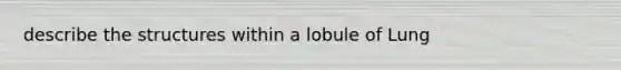 describe the structures within a lobule of Lung