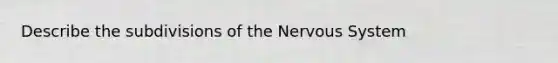 Describe the subdivisions of the Nervous System