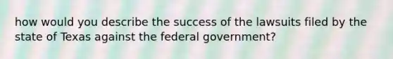 how would you describe the success of the lawsuits filed by the state of Texas against the federal government?