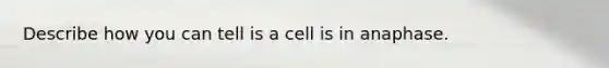 Describe how you can tell is a cell is in anaphase.