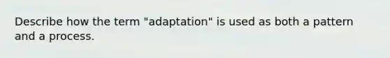 Describe how the term "adaptation" is used as both a pattern and a process.