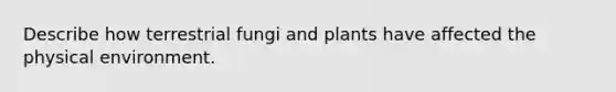 Describe how terrestrial fungi and plants have affected the physical environment.