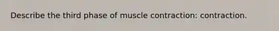 Describe the third phase of muscle contraction: contraction.