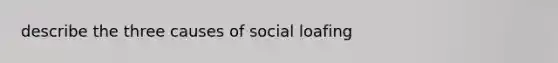 describe the three causes of social loafing