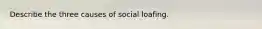 Describe the three causes of social loafing.